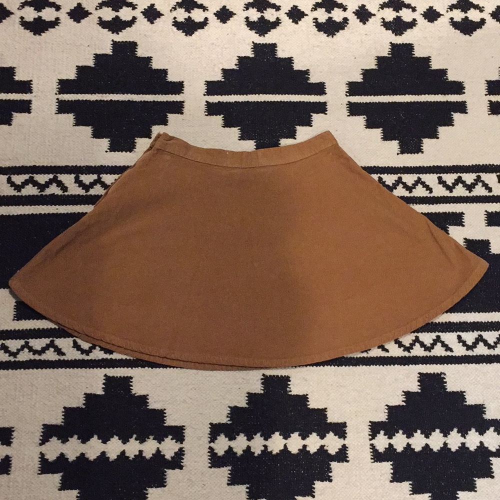 Ochre Tan Corduroy Circle Skirt